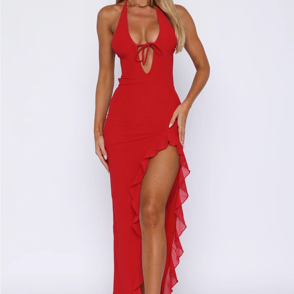 SOLD White Fox Day By Day Dress in red